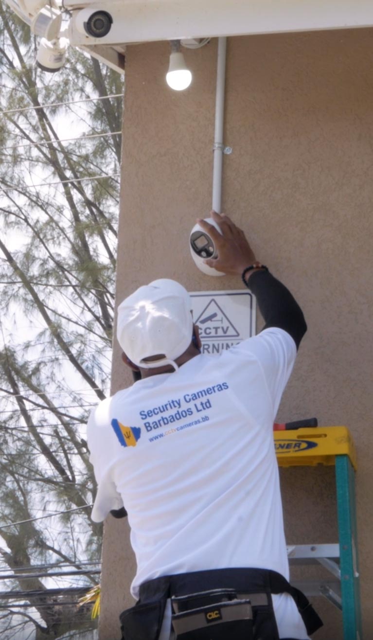 Outdoor CCTV camera installation Barbados